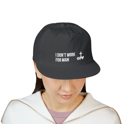'I Don't Work for Man' Embroidered Snapback Surf Cap