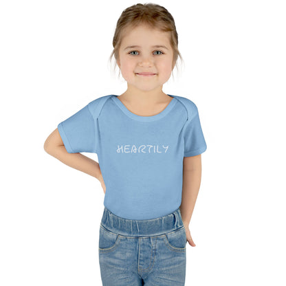 'Heartily' Script Baby Bodysuit