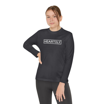 Bordered Heartily Youth Athletic Long Sleeve Tee