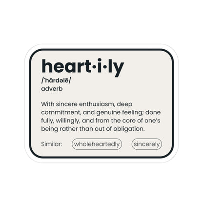 Heartily Definition Kiss-Cut Sticker