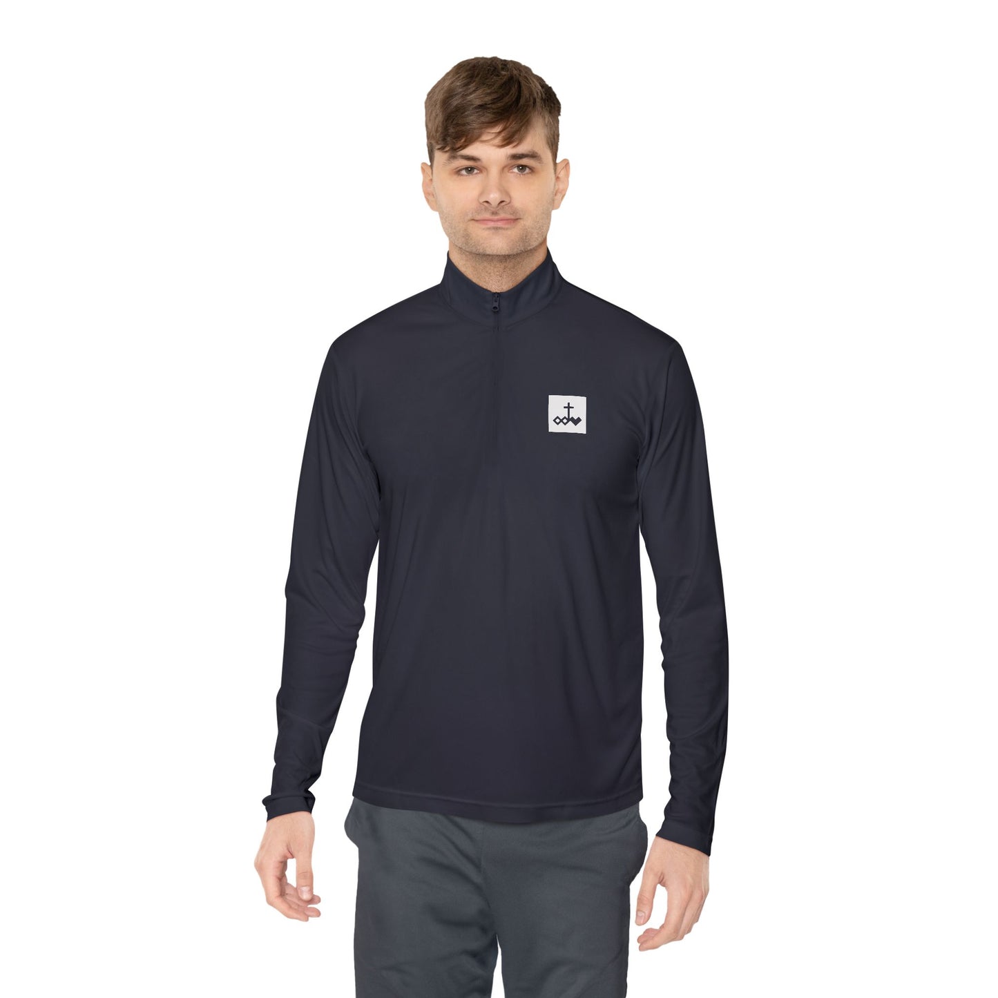 Block Bordered Logo Quarter-Zip Pullover
