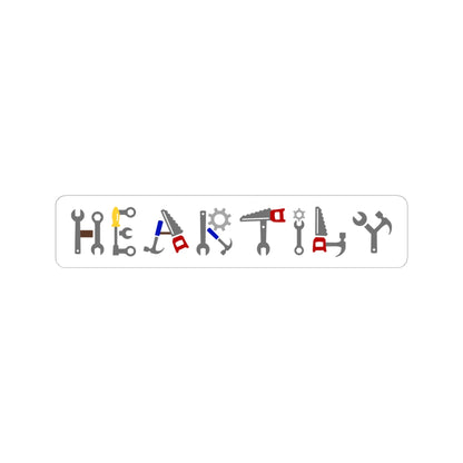 'Heartily' Tool Word Art Kiss-Cut Sticker