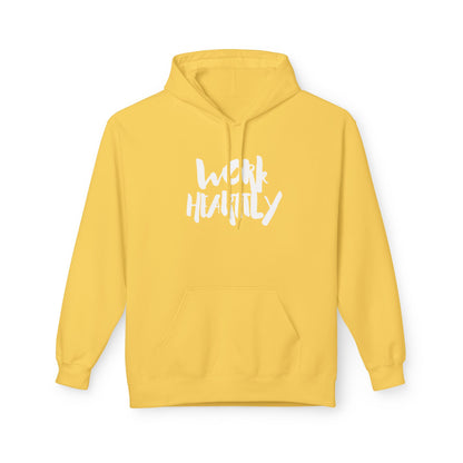 Marker "Work Heartily" Unisex Fleece Hoodie