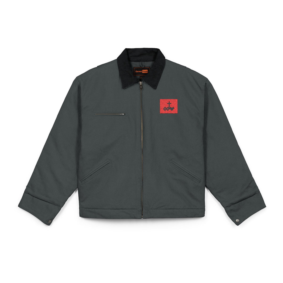 Duck Cloth Work Jacket with Embroidered Logo