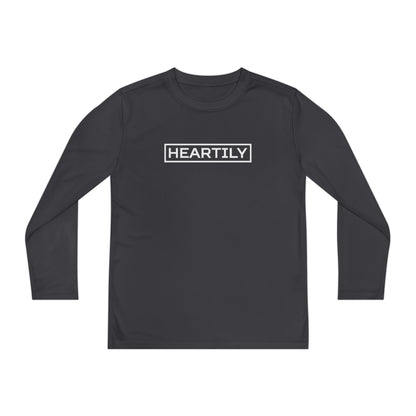 Bordered Heartily Youth Athletic Long Sleeve Tee