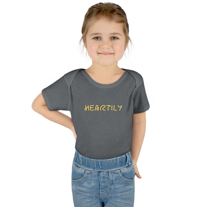 'Heartily' Script Baby Bodysuit