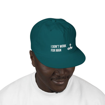 'I Don't Work for Man' Embroidered Snapback Surf Cap