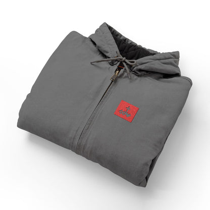 Men's Duck Cloth Work Jacket with Embroidered Logo