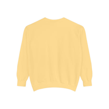 "I Don't Work for Men" Embroidered Garment-Dyed Sweatshirt