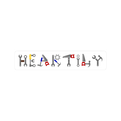 'Heartily' Tool Word Art Kiss-Cut Sticker