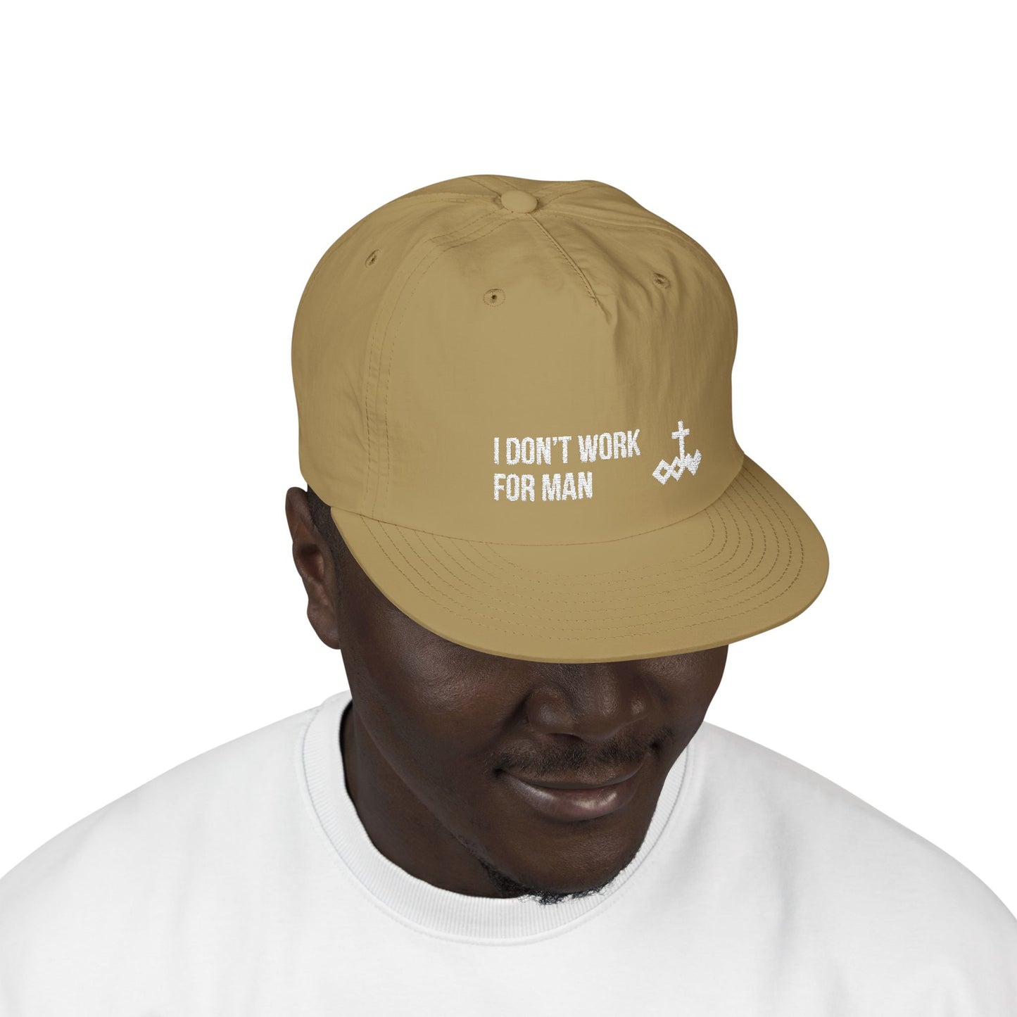 'I Don't Work for Man' Embroidered Snapback Surf Cap