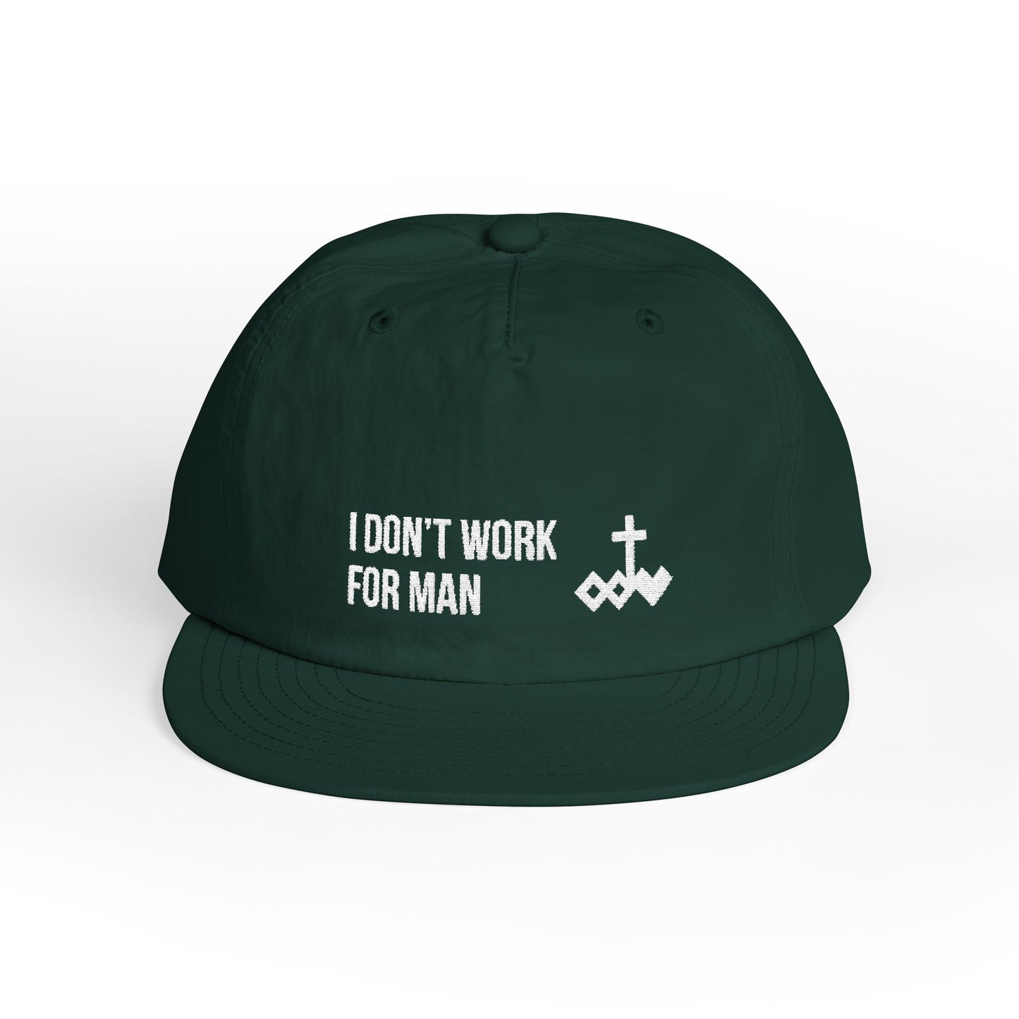 'I Don't Work for Man' Embroidered Snapback Surf Cap