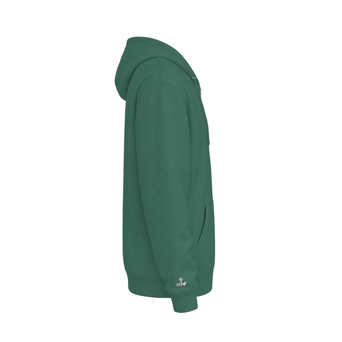 'Work Heartily' Embroidered Patch Zip Hoodie