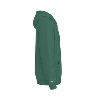 'Work Heartily' Embroidered Patch Zip Hoodie