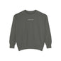 "I Don't Work for Men" Embroidered Garment-Dyed Sweatshirt