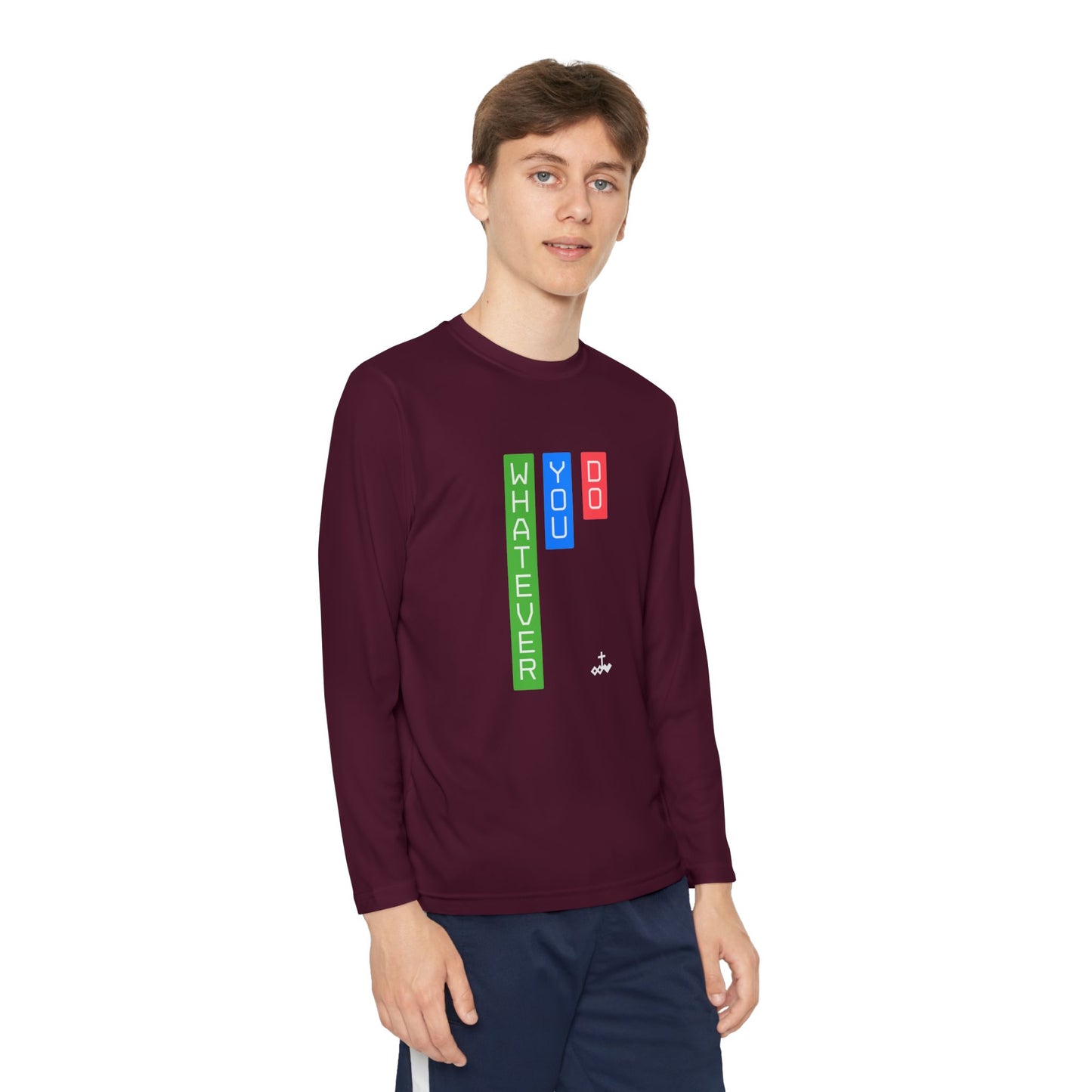 Vertical Block 'Whatever You Do' Youth Long Sleeve Tee