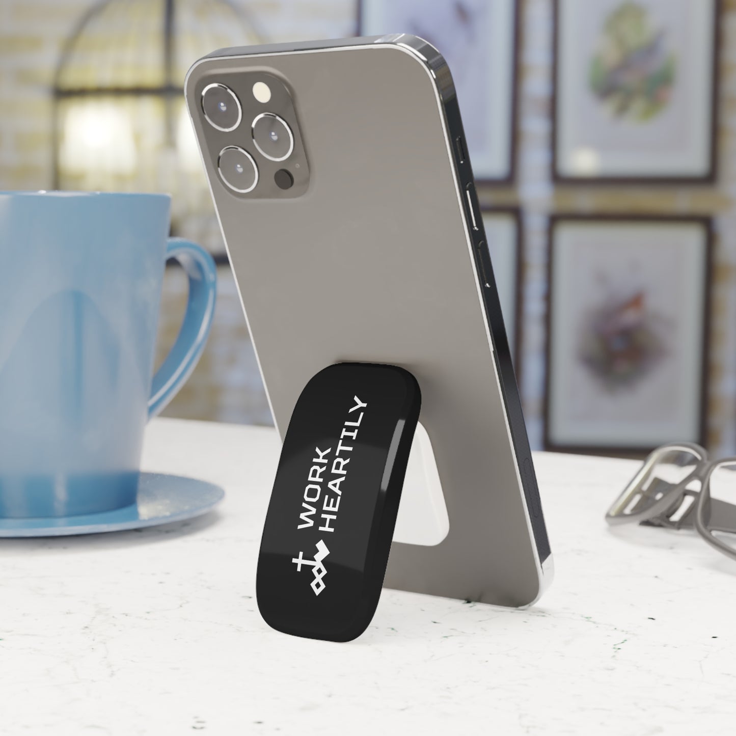 Work Heartily Click-On Phone Stand