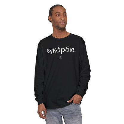 Unisex Greek "Heartily" Long Sleeve T-Shirt