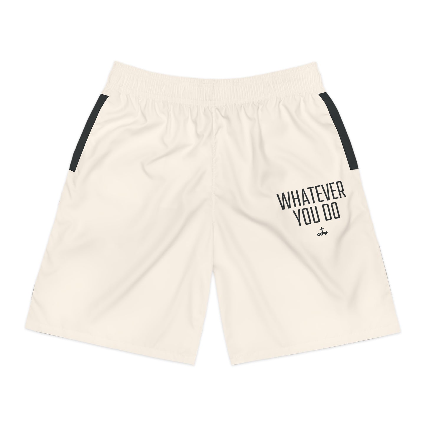'Whatever You Do' Men's Cream Jogger Shorts