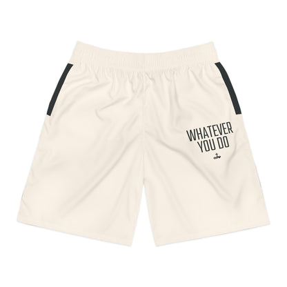 'Whatever You Do' Men's Cream Jogger Shorts