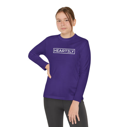 Bordered Heartily Youth Athletic Long Sleeve Tee