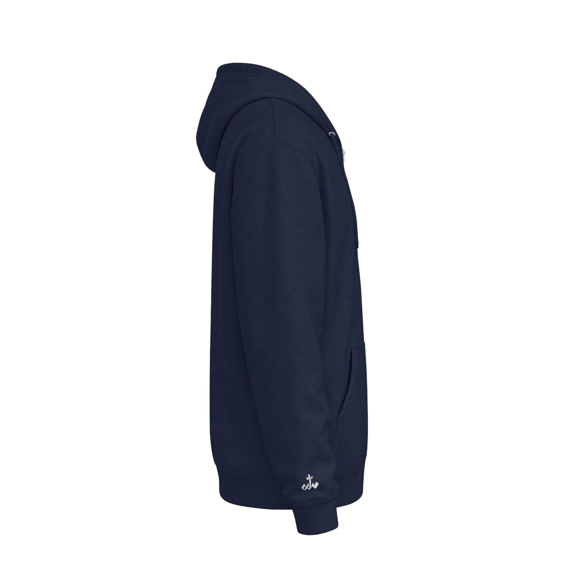 'Work Heartily' Embroidered Patch Zip Hoodie