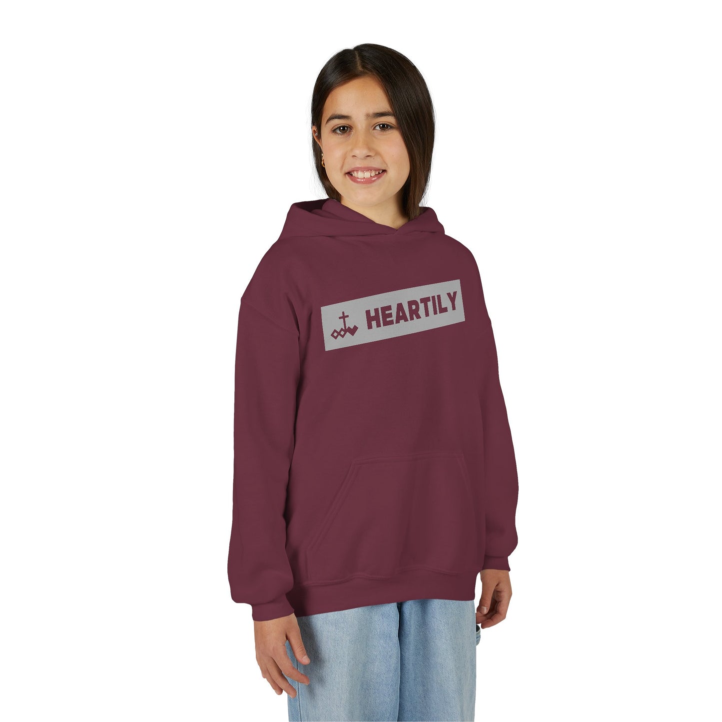 Bordered Name & Logo Youth Hoodie