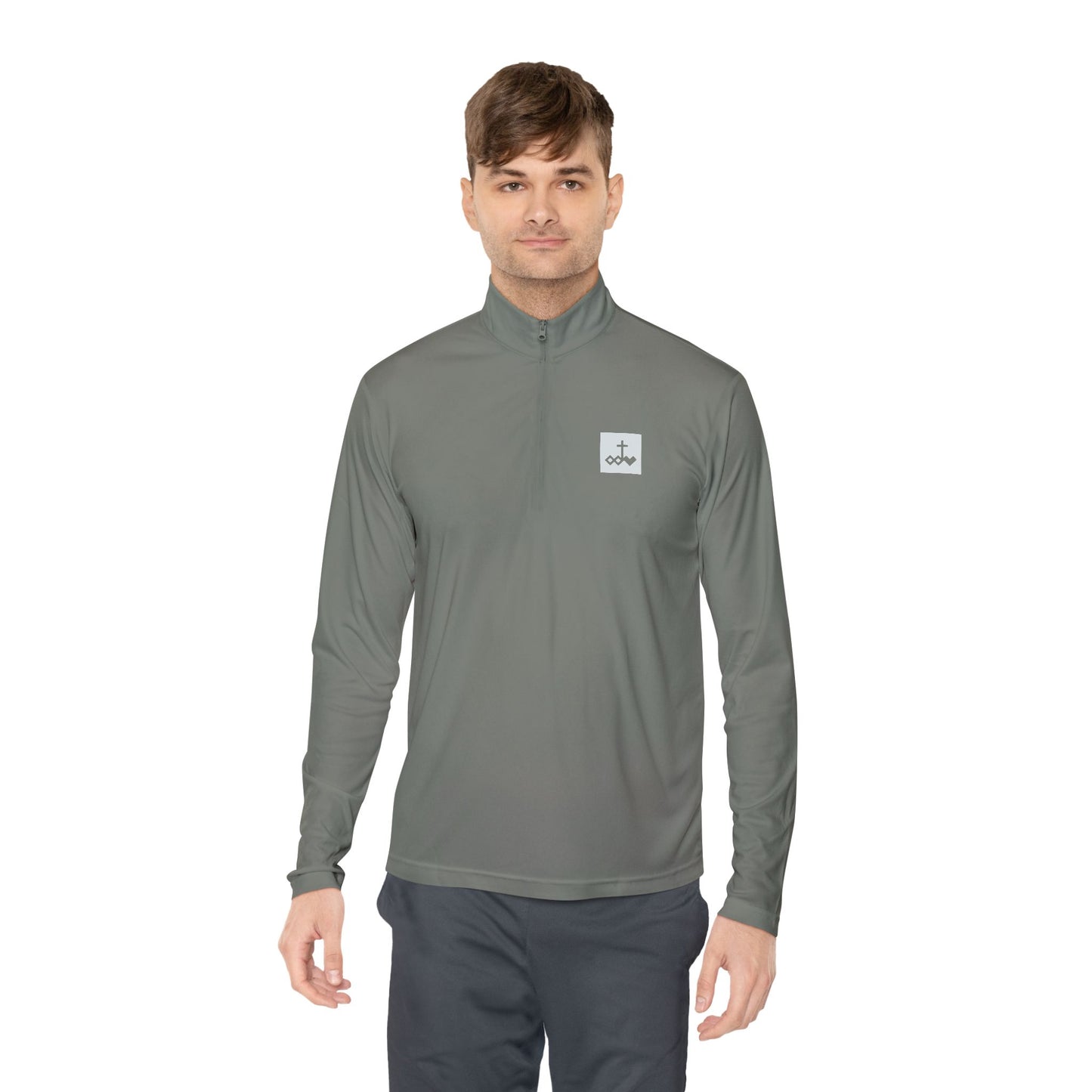 Block Bordered Logo Quarter-Zip Pullover