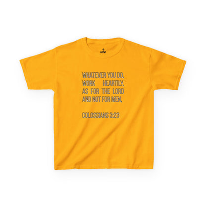 Colossians 3:23 Inspirational Kids Tee
