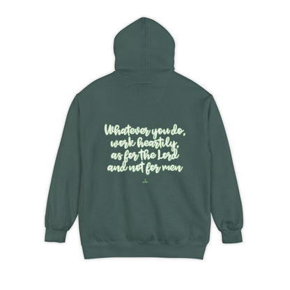 Cursive Colossians 3:23 Garment-Dyed Hoodie