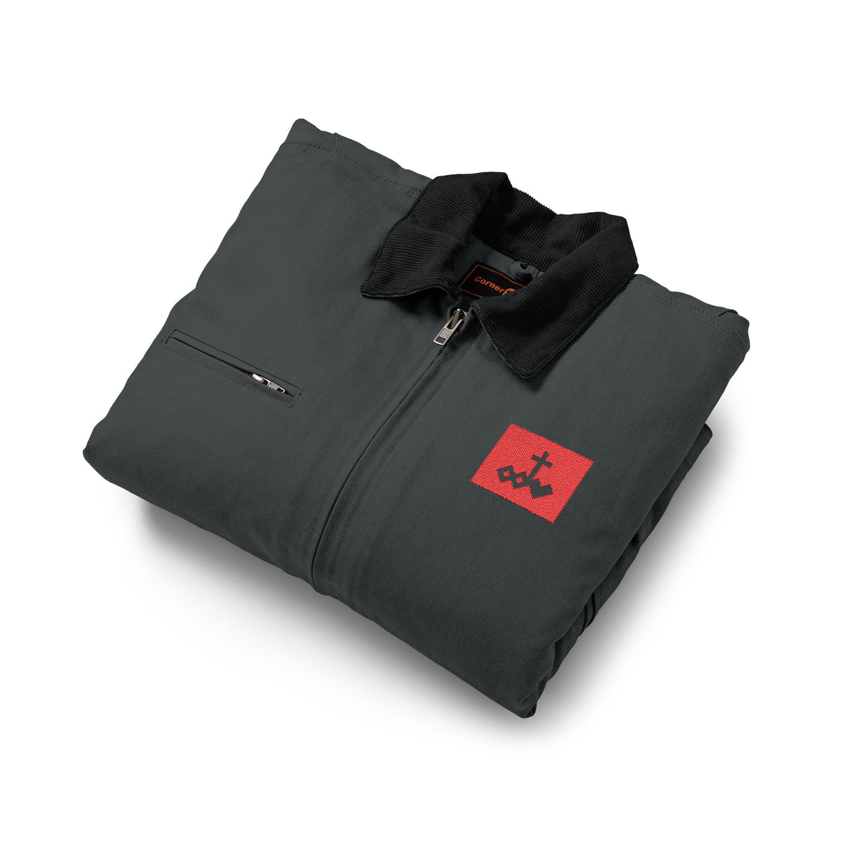 Duck Cloth Work Jacket with Embroidered Logo