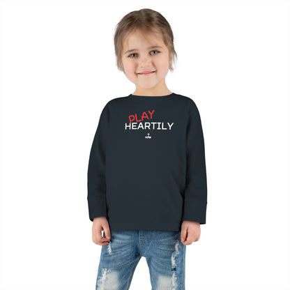 Toddler Long Sleeve "Play Heartily" Tee