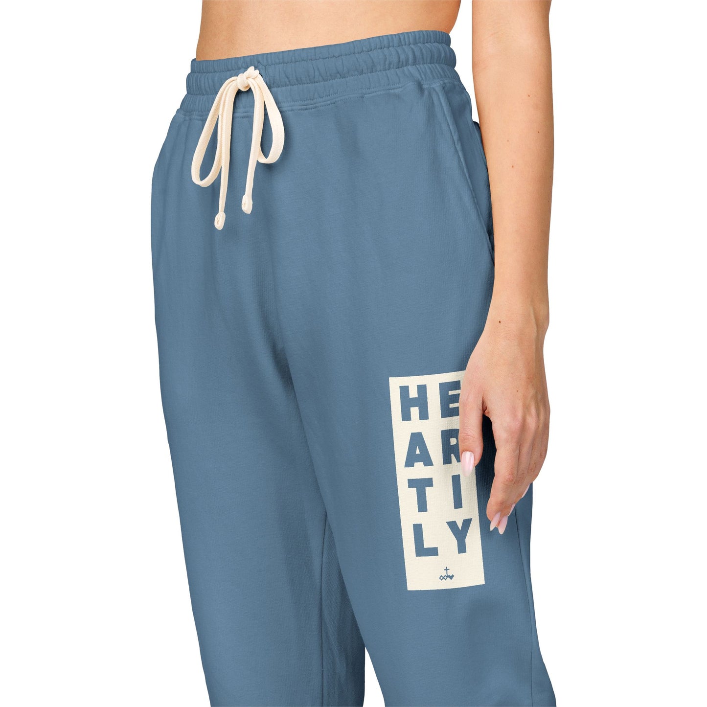 Block Border Heartily Garment-Dyed Fleece Joggers