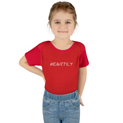 'Heartily' Script Baby Bodysuit