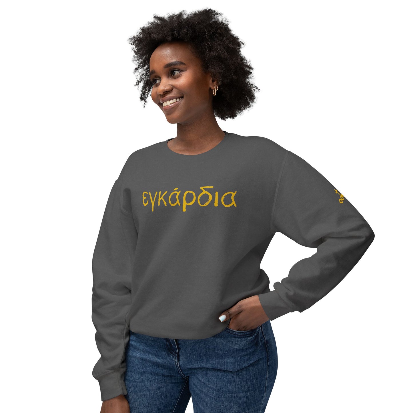 Greek "Heartily" Lightweight Crewneck Sweatshirt