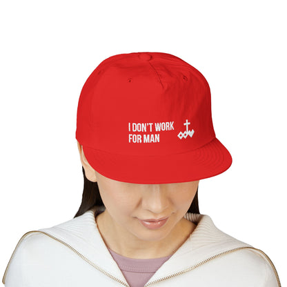 'I Don't Work for Man' Embroidered Snapback Surf Cap
