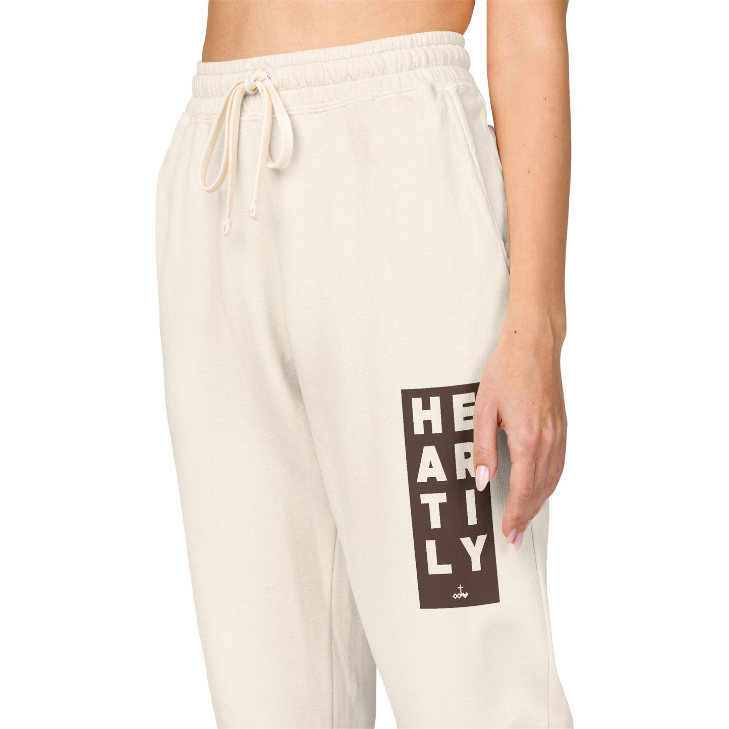 Block Border Heartily Garment-Dyed Fleece Joggers