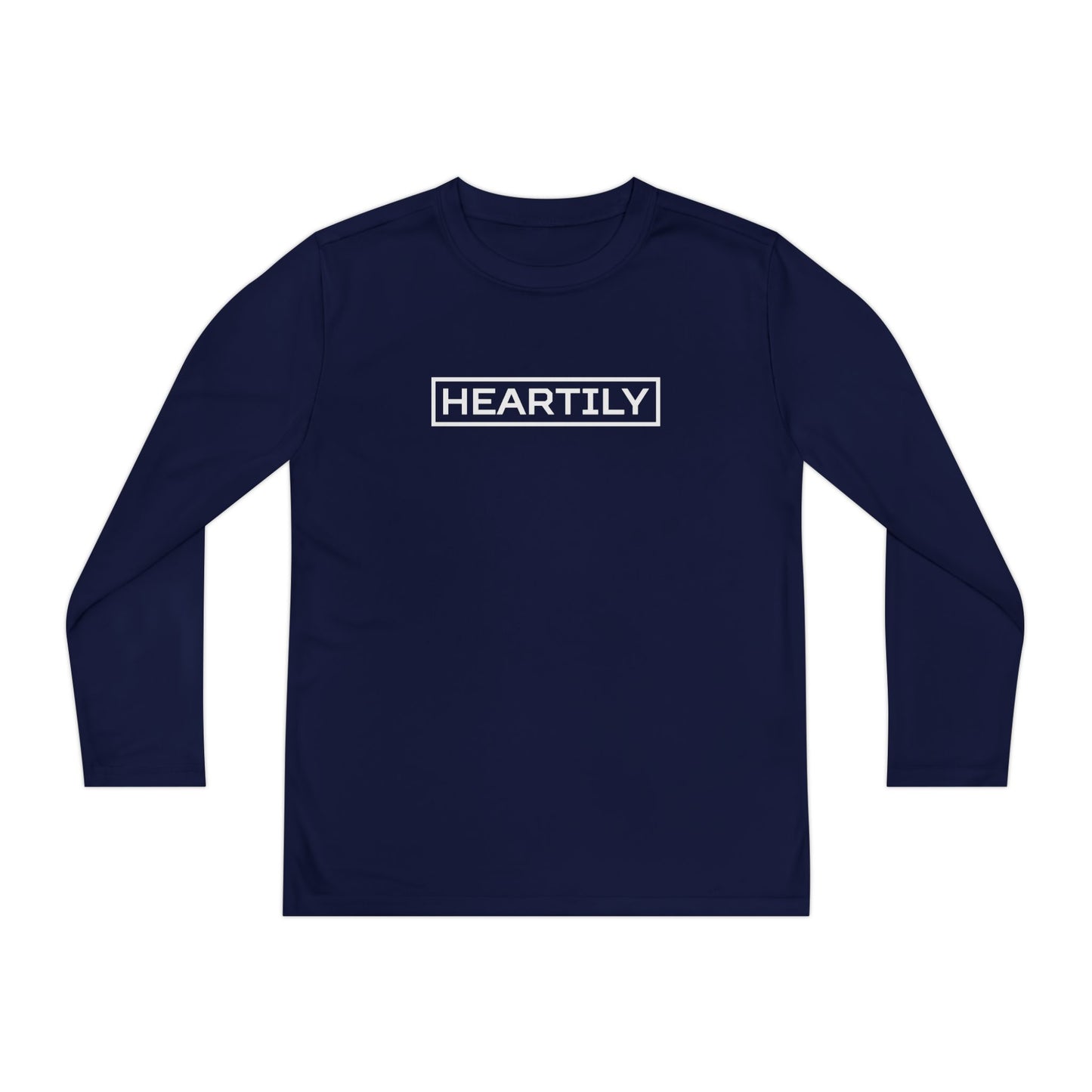 Bordered Heartily Youth Athletic Long Sleeve Tee