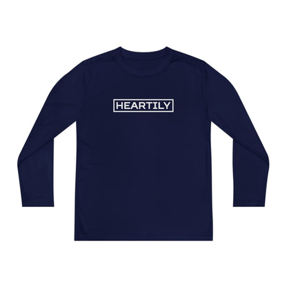 Bordered Heartily Youth Athletic Long Sleeve Tee