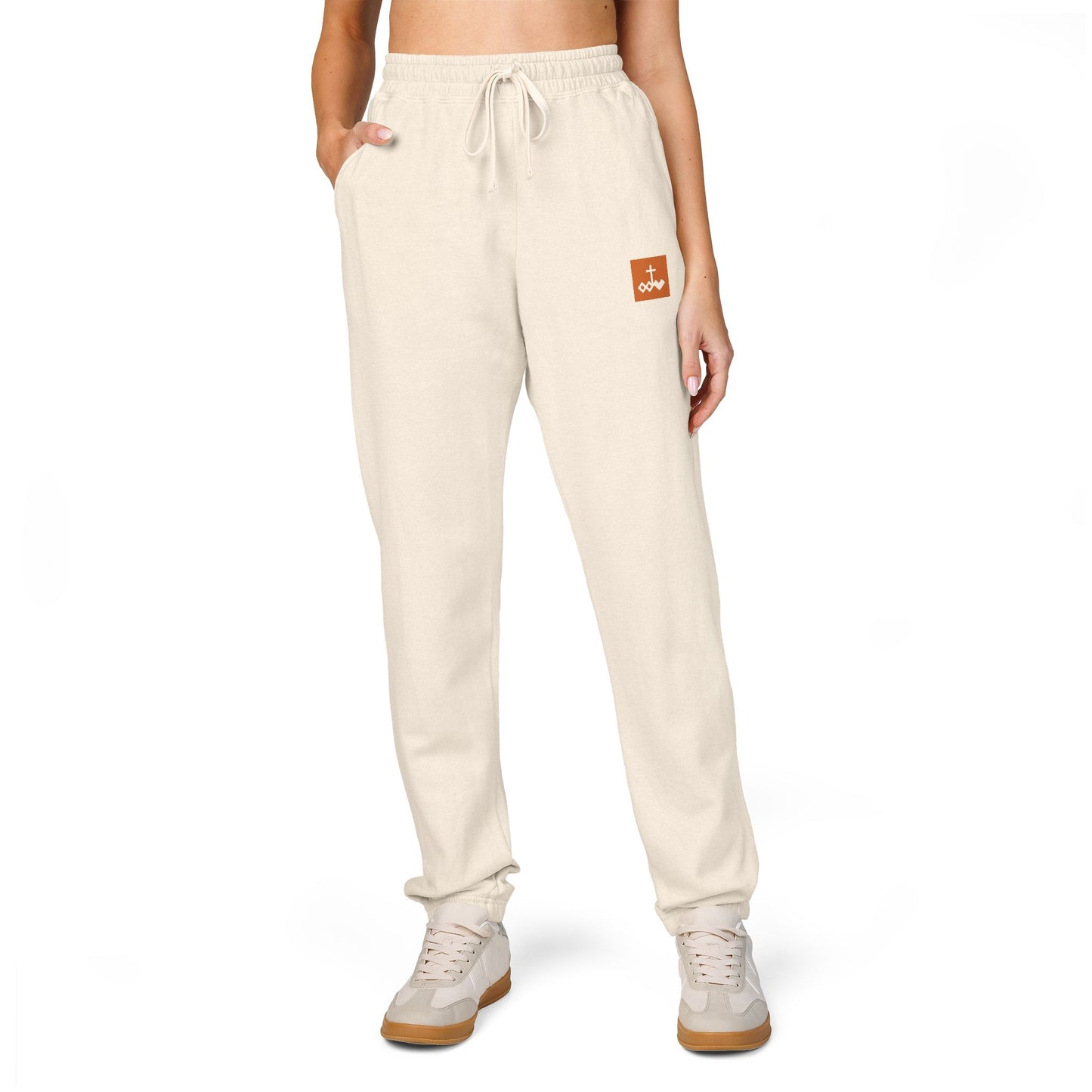 Block Bordered Logo Garment-Dyed Fleece Joggers