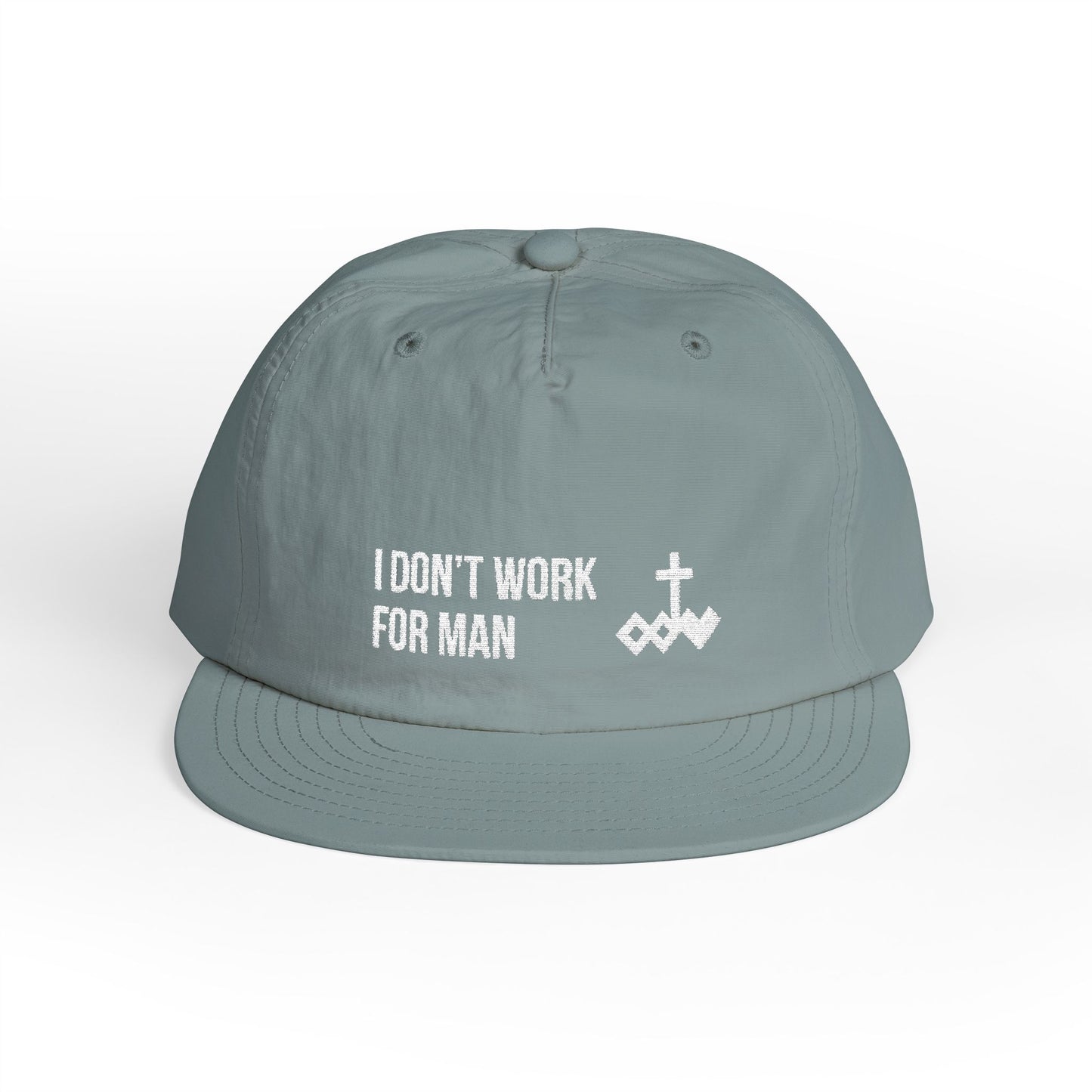 'I Don't Work for Man' Embroidered Snapback Surf Cap