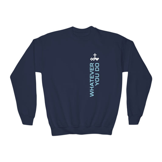 Logo & Vertical 'Whatever You Do' Youth Crewneck Sweatshirt