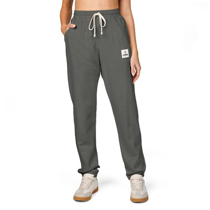 Block Bordered Logo Garment-Dyed Fleece Joggers