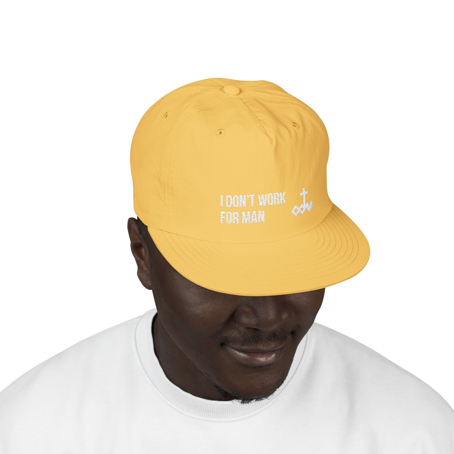 'I Don't Work for Man' Embroidered Snapback Surf Cap
