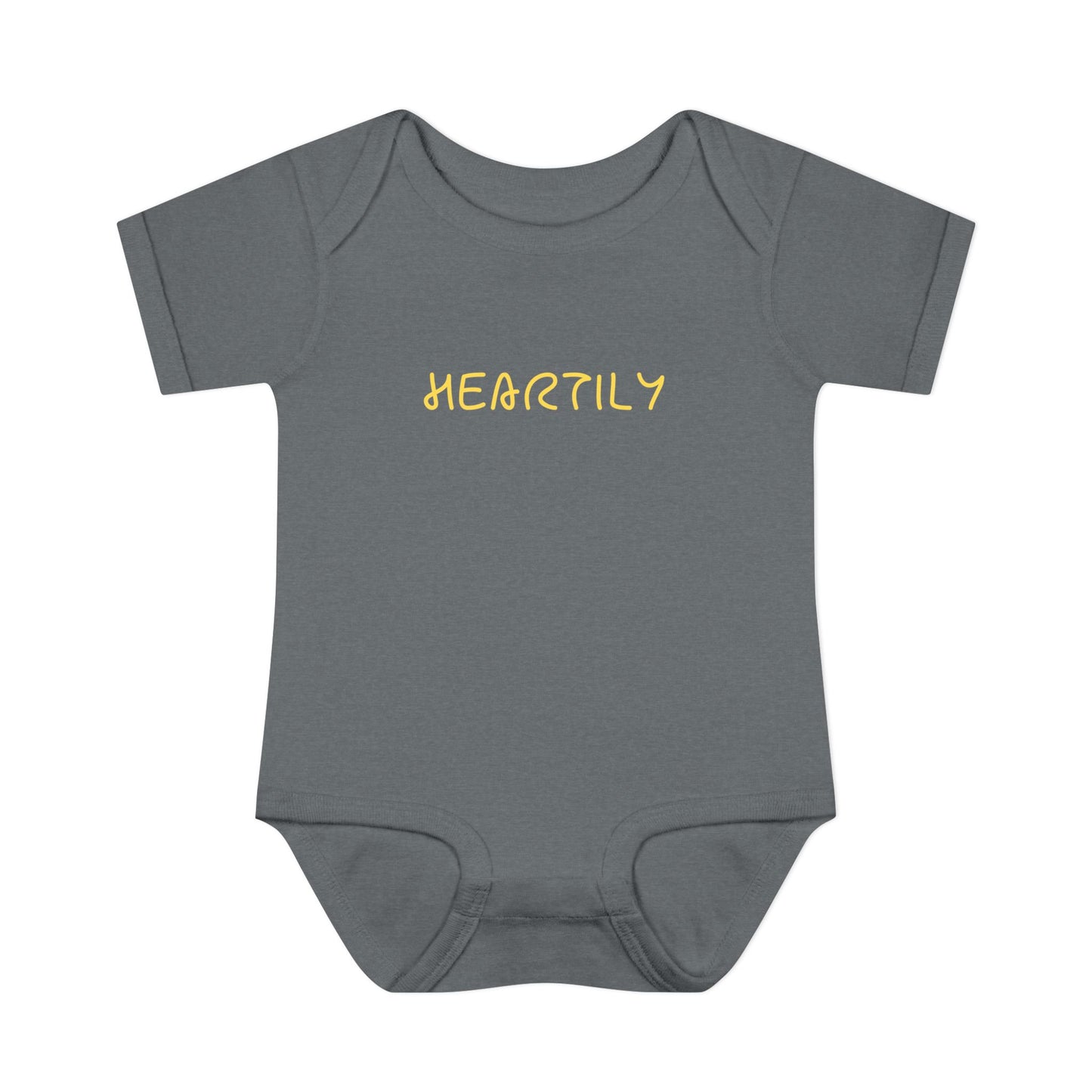 'Heartily' Script Baby Bodysuit