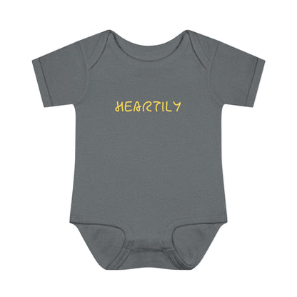 'Heartily' Script Baby Bodysuit