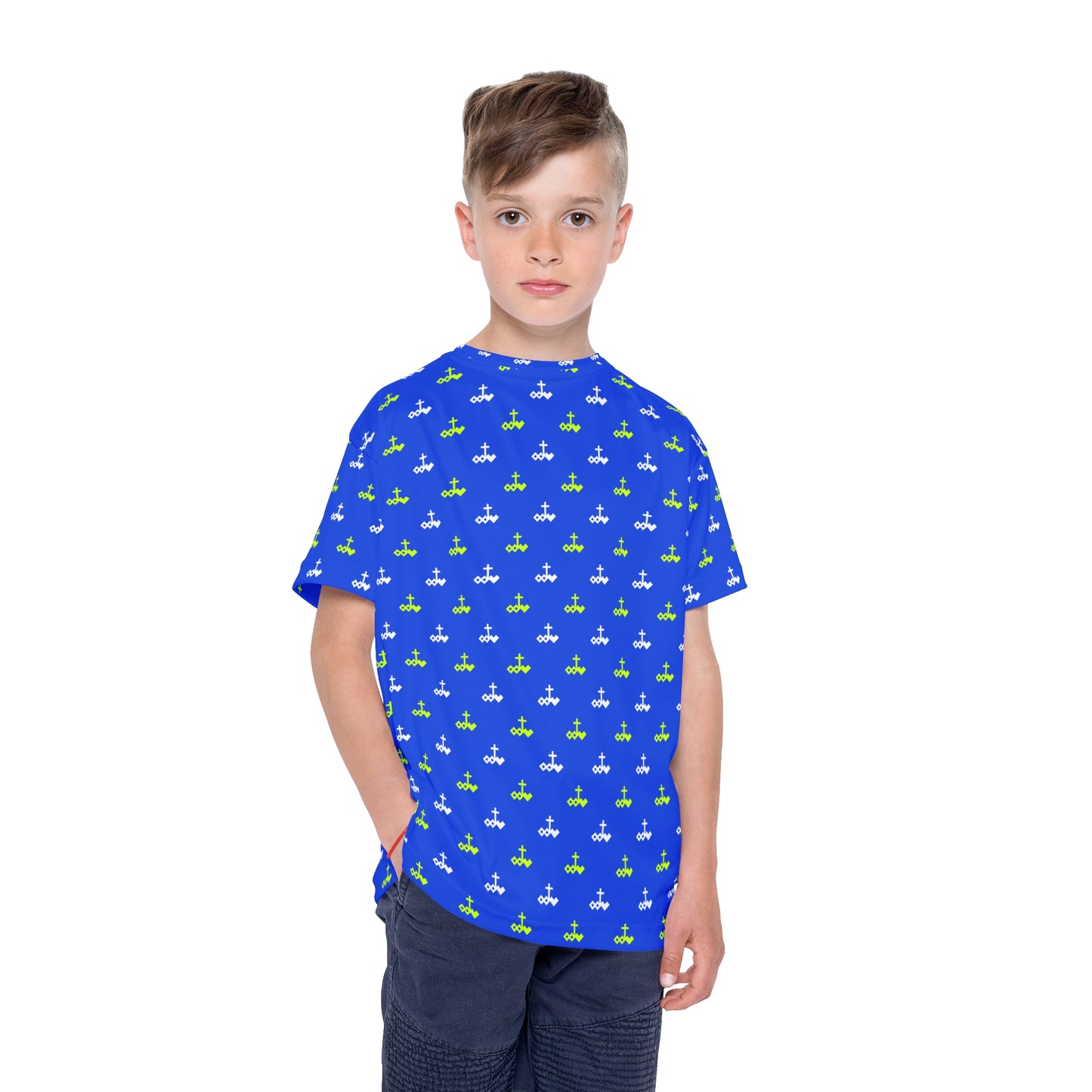 Fun Logo Pattern Kids Sports Jersey