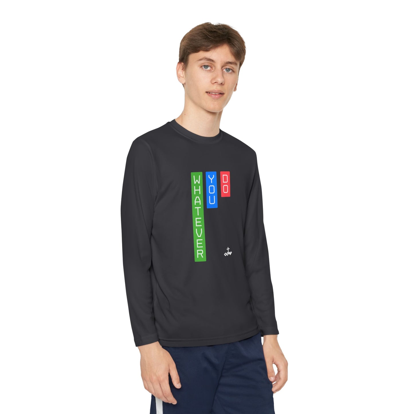 Vertical Block 'Whatever You Do' Youth Long Sleeve Tee