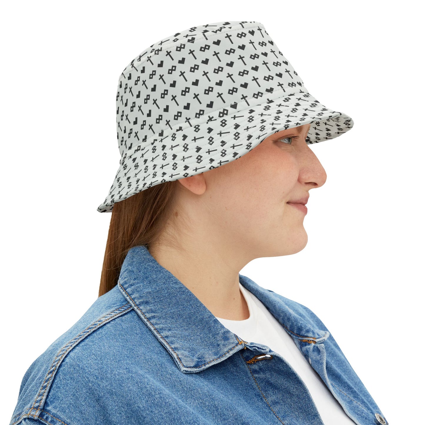 Patterned Logo Breakdown Bucket Hat