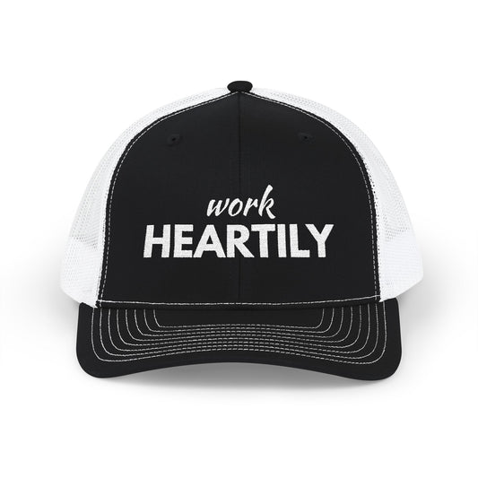 "Work Heartily" Snapback Trucker Cap
